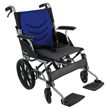 Aluminium Wheelchair Lightweight Folding Compact Travel Aid Hand Brake Cushion