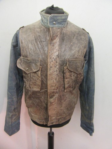 Vintage leather trucker jeans - vintage,