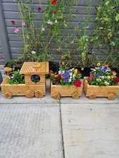 Handmade Wooden Train Planter