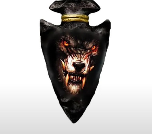 Wolf necklace arrowhead style - necklace,