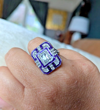 Art Deco ring silver purple