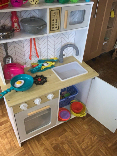Wooden kids play kitchen set - play,