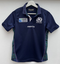 Scotland 2015 Home Rugby Shirt World Cup Short Sleeve Macron Mens XS