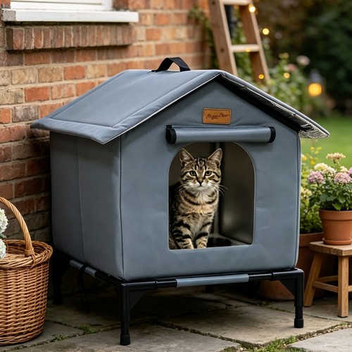 Outdoor raised cat house - outdoor,