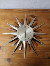 Vintage 1960s Metamec Starburst Wall Clock 60cm Spares Or Repair 