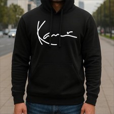 Karl Kani Signatures Printed Hoodie Unisex Adults Outdoor Pullover Hooded Jumper