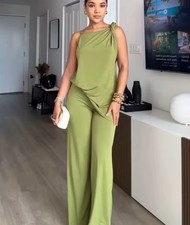 ZARA GREEN ASYMMETRIC DRAPED