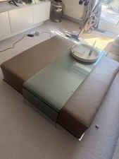 Italian Leather Poof with