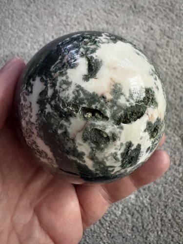 Natural moss agate - agate, sphere