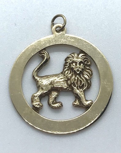 Vintage 9ct gold lion - vintage,