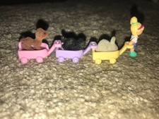 Bluebird Polly Pocket Lil Pet Carts 1993 Cat Dog Rabbit 100% COMPLETE