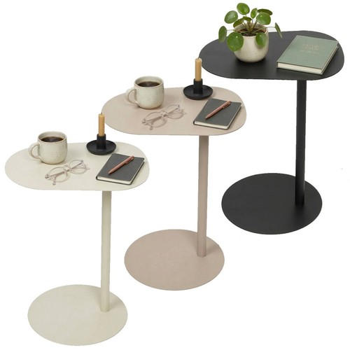 Oblong metal side table - side,