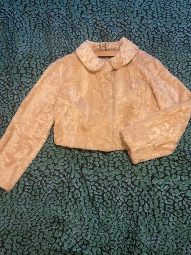 Vintage 50s cream fur cropped - vintage,