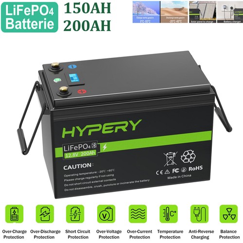 12v 150ah 200ah - 200ah, lifepo4