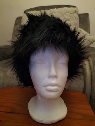 Ladies faux fur black - faux,