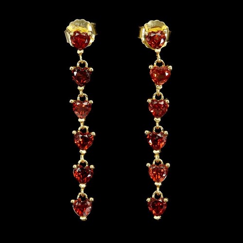 Silver earrings garnet - silver,