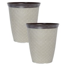 Round Plastic Grey Plant Pot