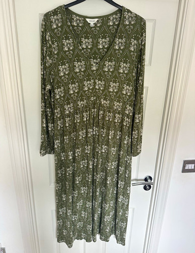 Joules green white floral - &,