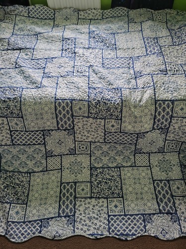 Vintage 90s blue patchwork - vintage,