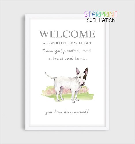 Bull terrier welcome - bull, "welcome"