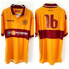 Motherwell Home Shirt 2016. Large. Official Macron. No 16 Orange Adults Football