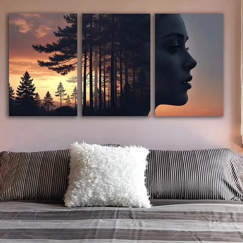 3pcs woman face silhouette - 3pcs,