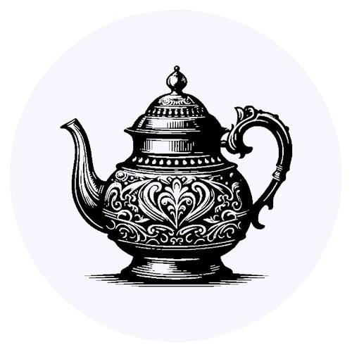 Fancy teapot stickers - 24,