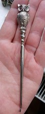 CRISFORD & NORRIS  Birmingham 1906 SILVER Hallmarked Novelty OWL Button Hook