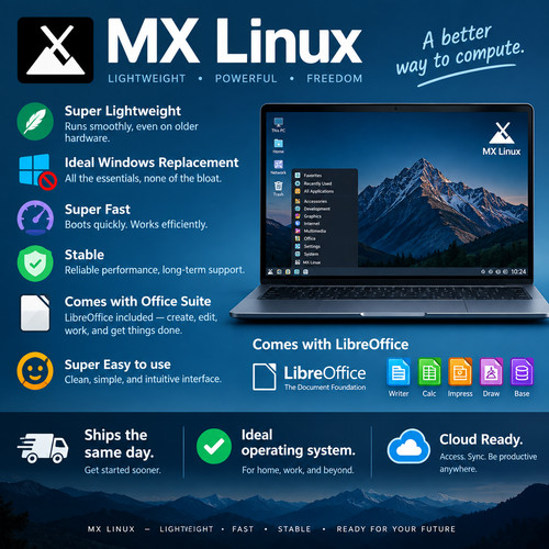 Linux super fast operating - mx,