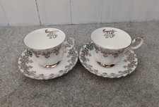 Royal Albert Bone China England tea cup and saucer set 25th Anniversary x2