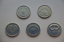 1 lats Latvia - with Latvian symbols. Set of 5 x 1 lats.