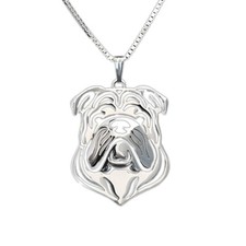 925 Sterling Silver English Bulldog Necklace Gift For Dog Lovers Pet Show Dog