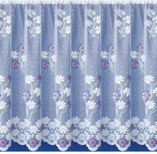Purple & White Net curtain -