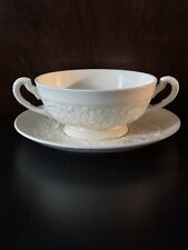 Wedgwood Patrician Etruria & Barlaston Crème Embossed Soup bowl & saucer