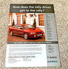 SUBARU IMPREZA TURBO by PRODRIVE 1990s - FRAMEABLE ORIGINAL CLASSIC CAR ADVERT