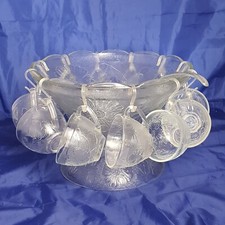 Vintage Punch Bowl Set + Stand, Serves 12, KIG Indonesia, 27 pcs, Complete Set