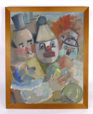 James Everett Kessell (1915-1978) Original Oil on Canvas - Clowns 1962