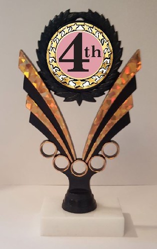 4th place trophy tall - trophy, 7-1/4"