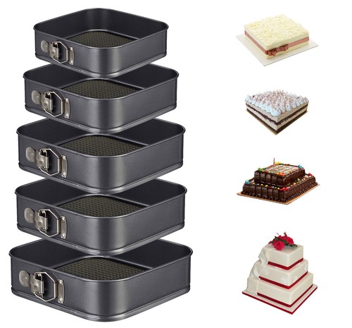 5pc non stick square cake - square,