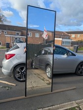 5x Full Panel Glass Sliding Wardrobe Doors Black Frame