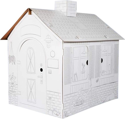 Cardboard playhouse kids - cardboard,