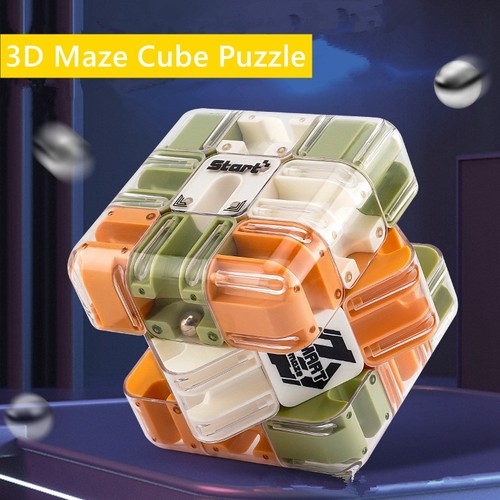 Maze cube puzzle large - 3d,