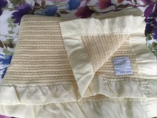 John Lewis Monarch cream pure wool cellular blanket ~ 64” X 84”.