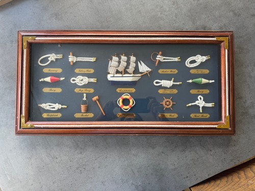 Wooden framed nautical - , knot