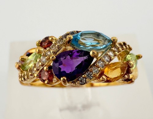 Colorful gemstone bouquet - gemstone, ring