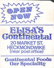 Vintage Advertising Flyer Elisa's Continental Food store Market St Heckmondwike