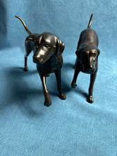 Exquisite Pair Of DOGS Figurine/Sculpture Bronze Resin 26Cm X 17cm Immaculate