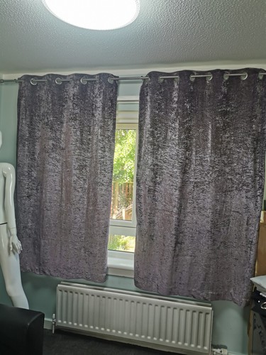 Velour curtains white - velour,