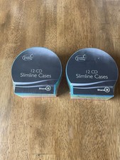 2x packs of 12 coloured slimline CD cases unopened