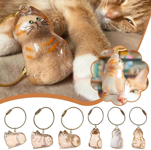 Cat fur memorial charm resin - cat,